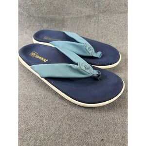 Spenco Thong Sandals Womens 9.5 Blue Teal Orthotic Flip Flops Comfort Support